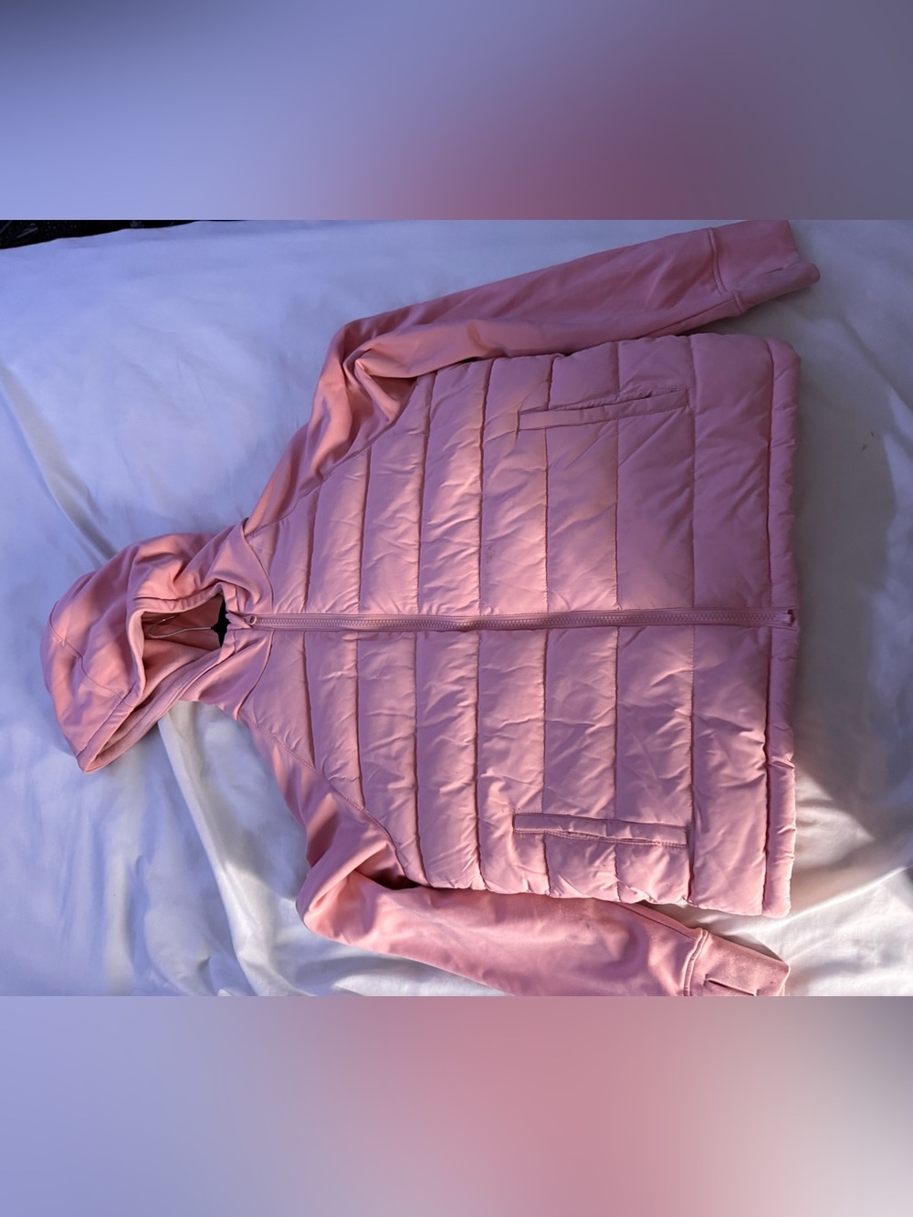 Women's Quilted Pink Jacket with Hood